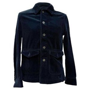 Mr. P. Single-Breasted Buttoned Jacket in Black Corduroy